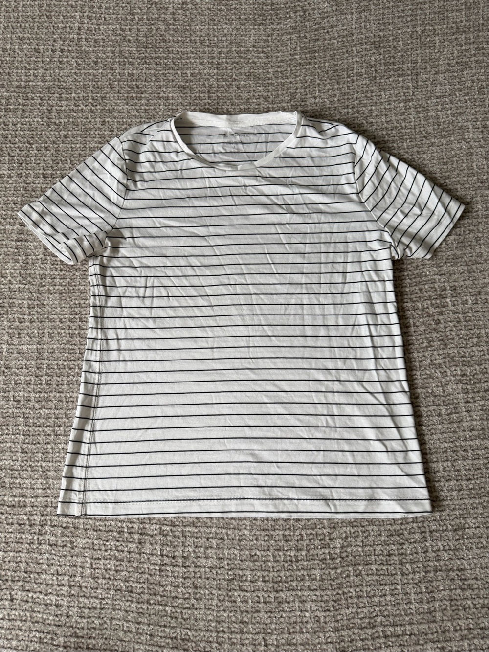 Banana Republic White Tee with Black Horizontal Stripes